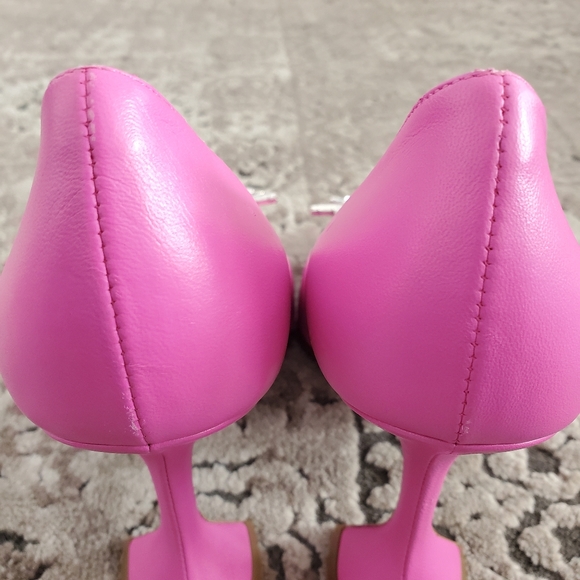 AMINA MUADDI Begum Brooch Pointed Toe Pump In Nappa Pink Size 39 - Picture 8 of 10
